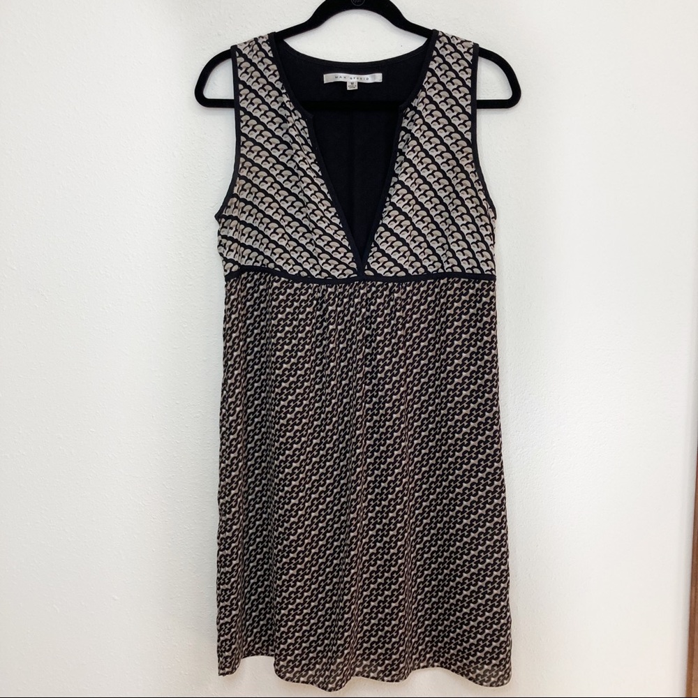 Max Studio Modern Print Black Taupe Dress M